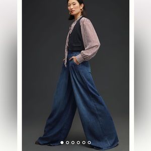 NWT ANTHROPOLOGY Pilcro High-Rise Pleated Palazzo Jeans